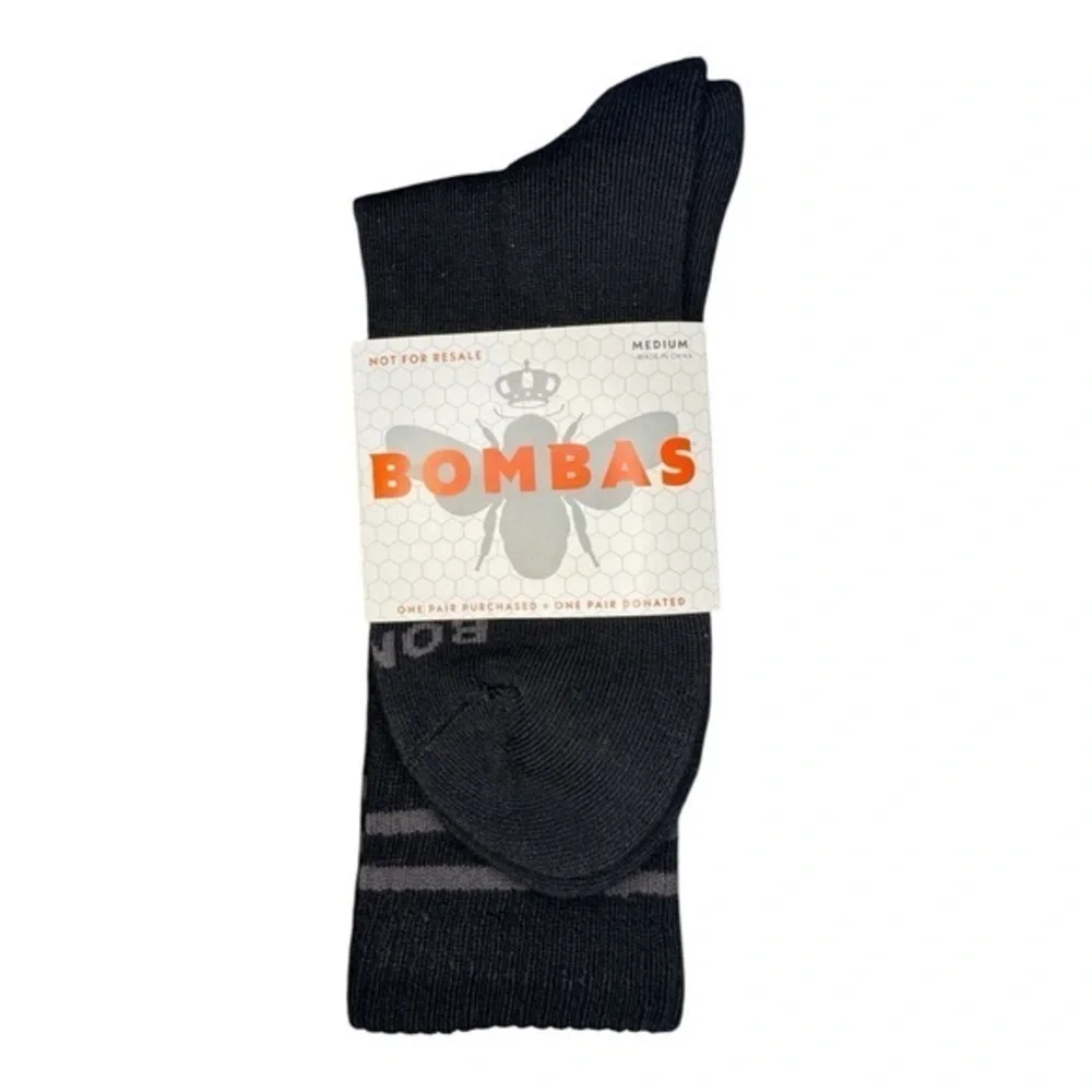 3/$25 Bombas Women's Black Casual Crew Socks
